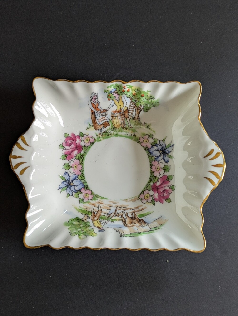 Crown Staffordshire Evangeline's Arcadian Gardens Bon-Bon Dish Fine Bone China
